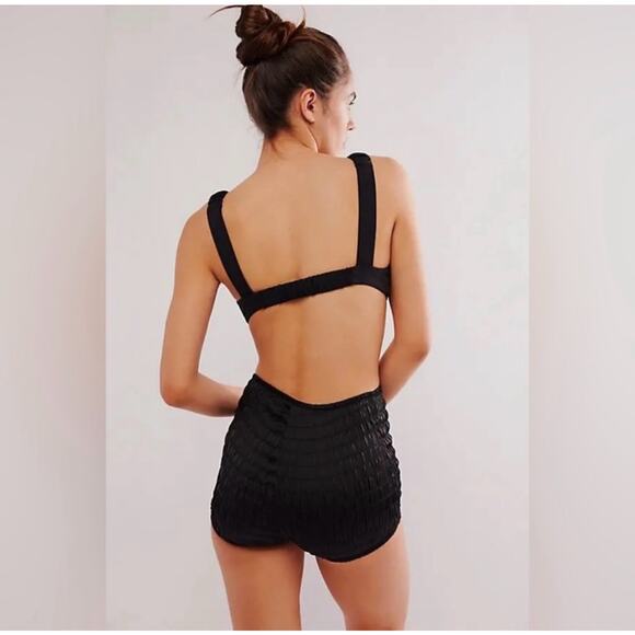 MSRP $48 NWT Free  People Intimately Black Ruched Shorties Size S SAME DAY SHIP - Picture 3 of 7